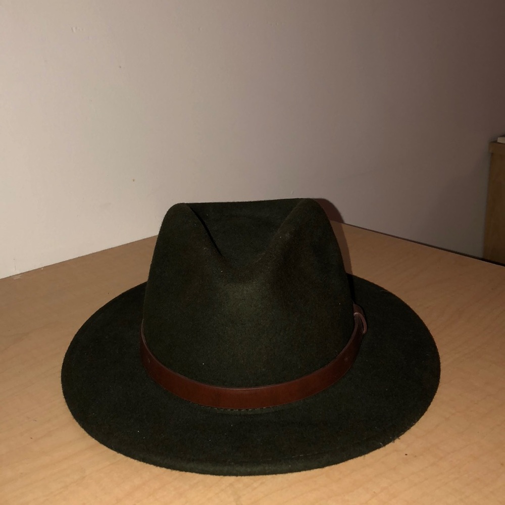 Brixton forrest green flat brim hat